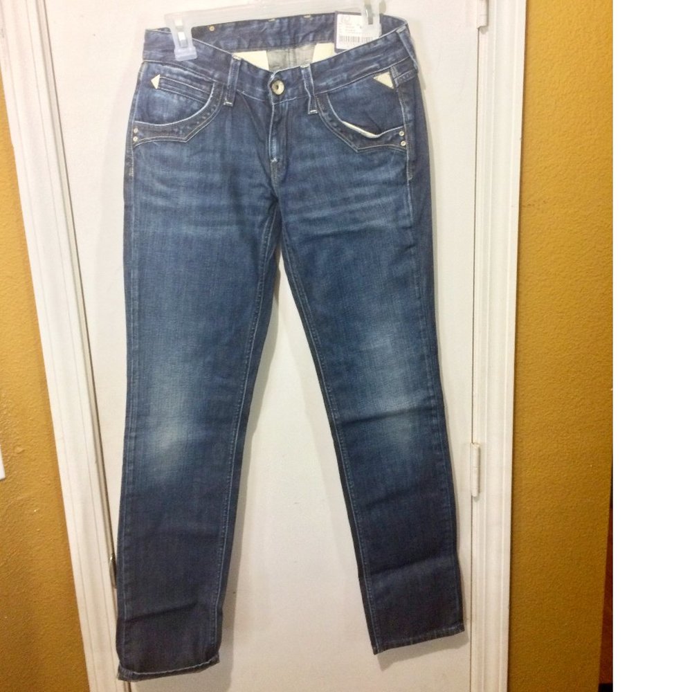 Replay women's size 28 seven pocket double back pocketed slim fit jeans 28x32